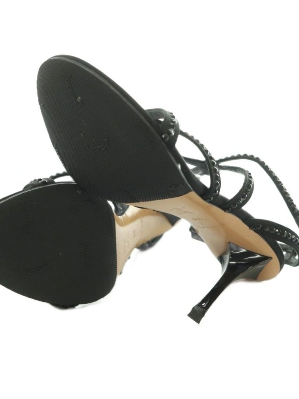 Louis Vuitton Sandals Rhinestone Decoration Pin Heels 36 Black - Picture 6 of 8